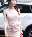 Đầm ôm body hồng pastel phối nơ eo như Diễm My – DN383