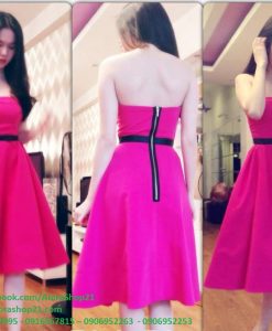 Đầm xòe cúp ngực nơ đen trẻ trung như Ngọc Trinh - DN388