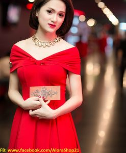 Đầm xòe dự tiệc bẹt vai xinh đẹp và sang trọng - DN390