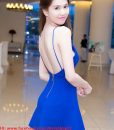 Đầm chữ A dự tiệc thiết kế 2 dây hở lưng như Ngọc Trinh – DN396