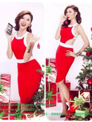 Đầm body cổ yếm khoét eo sexy quyến rũ - DN41