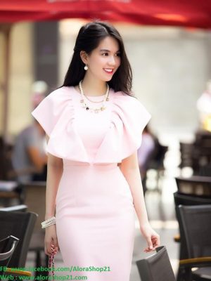 Đầm body phối bèo ngực lạ mắt như Ngọc Trinh - DN68