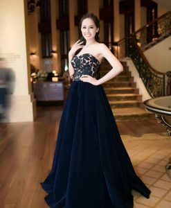 Đầm dạ hội cúp ngực ren phối chân váy xòe như Mai Phương Thúy - D352