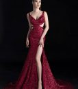 Váy dạ hội kim sa cao cấp cut out xẻ đùi tôn dáng - D362