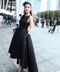 Đầm xòe đen dài cách điệu tinh tế dễ thương như Phương Trinh - DN255