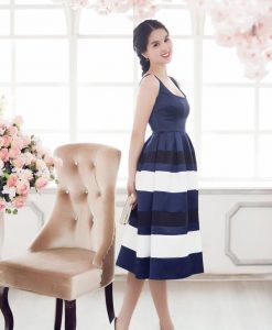 Đầm tùng xòe Ngọc Trinh phối màu xinh xắn dễ thương - DN259