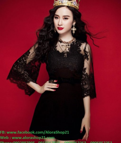 Đầm ren cao cấp chữ A sang trọng như Phương Trinh – DN324