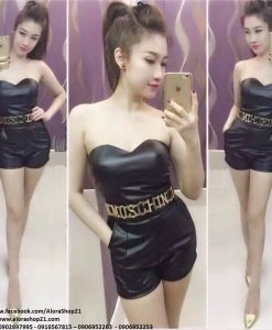 Jumpsuit short đen cúp ngực ôm body tôn dáng - JN44