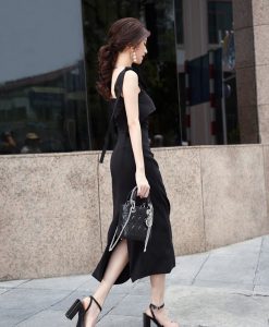 Váy đen hai dây ôm body tinh tế sang trọng – DN298