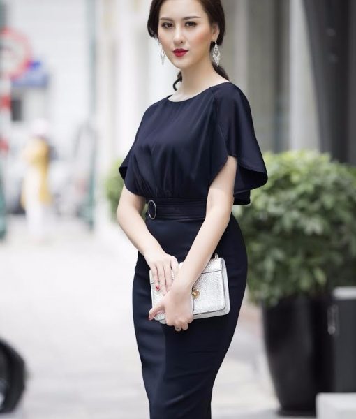 Đầm Công Sở Tay Cánh Tiên Đẹp Như HH Mỹ Linh - DN302