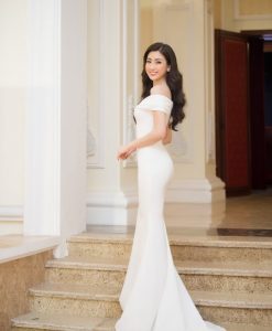 Đầm dạ hội đuôi cá trễ vai ôm body tôn dáng - D423