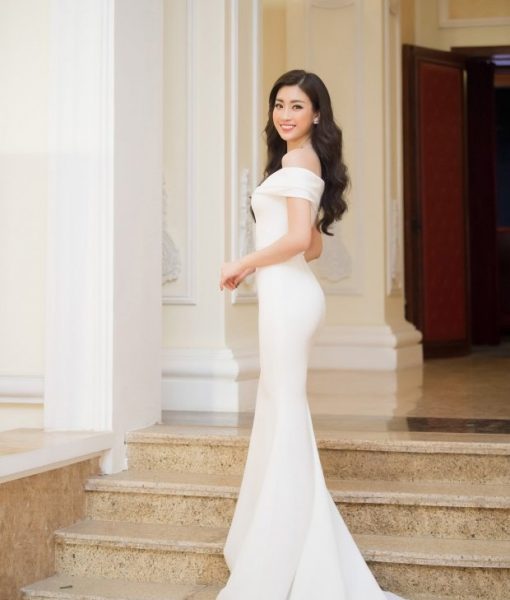 Đầm dạ hội đuôi cá trễ vai ôm body tôn dáng - D423
