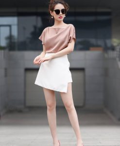 Set áo váy kiểu áo lệch vai váy ngắn quyến rũ - JN49