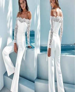 Đồ bay tay dài trễ vai ôm body phối ren gợi cảm - J121