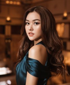 Đầm dạ hội thiết kế trễ vai sang trọng quý phái - D501