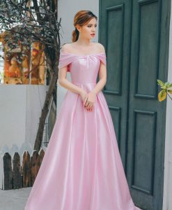 Đầm dạ hội thiết kế bẹt vai quyến rũ - D516