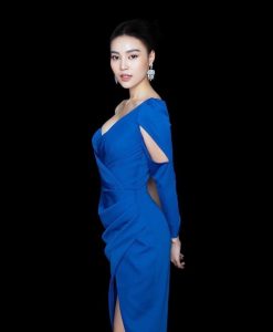 Đầm dạ hội lệch vai tay dài 1 bên siêu sexy - D562