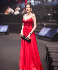 Đầm dạ hội thiết kế hai dây cúp ngực dáng xoè - D567