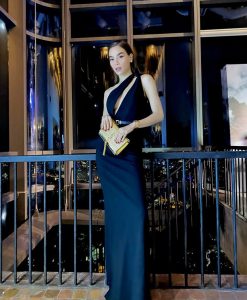 Đầm dạ hội thiết kế lệch vai khoét ngực gợi cảm - D577