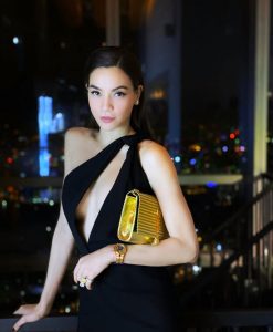 Đầm dạ hội thiết kế lệch vai khoét ngực gợi cảm - D577