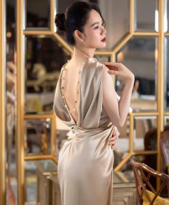 Đầm ôm dự tiệc thiết kế xoắn eo hở lưng siêu sexy - DN497