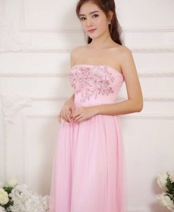 Đầm dạ hội kiểu cúp ngực thêu hoa sang trọng - D603