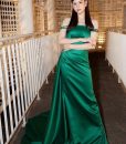 Đầm dạ hội phi lụa trễ vai ôm body tôn dáng - D597
