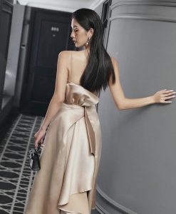Đầm xoè kiểu cúp ngực hai dây bèo nơ sau lưng - DN505