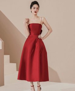 Đầm xoè kiểu cúp ngực hai dây bèo nơ sau lưng - DN505