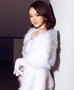 Váy dài dự tiệc trắng đuôi cá cúp ngực - D600