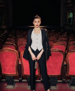 Set nguyên bộ áo vest nữ quần dài kèm áo ghi lê - J143